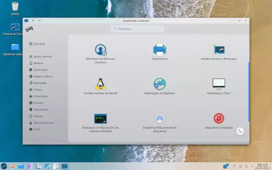 Big Linux control center screenshot