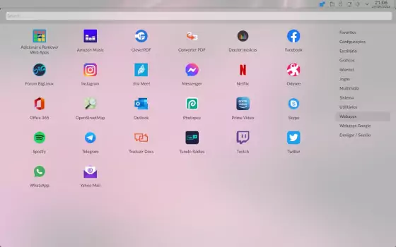 Big Linux web apps screenshot